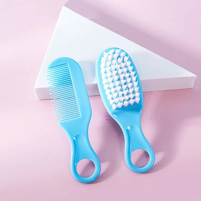 2Pcs/Set Baby Hairbrush Comb Portable Newborn Infant Toddlers Soft Hair Brush Head Massager Comb Set Baby Kid Hair Care Supplies