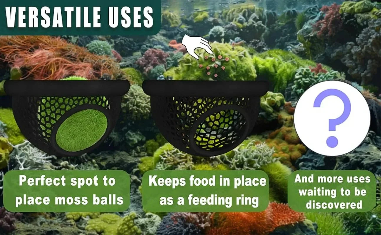 Aqaurium Floating Cave Fish Shrimp Hideout Shelter 3-in-1 Hammock Feeding Ring & Resting Spot for Betta Small Aquatic Pets