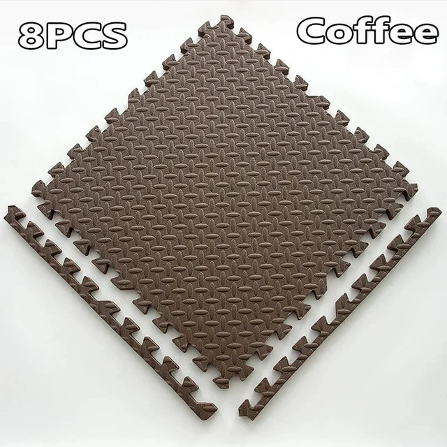 EVA Leaf Grain Floor Mats, Proteção de Ginásio Esportivo, Tapetes de Emenda Antiderrapantes, Thicken Shock Room Workout, Yoga Fitness, 30x30cm, 16Pcs