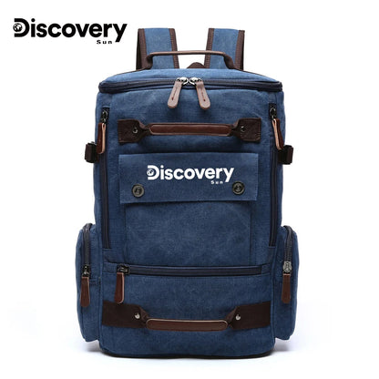 Mochila de lona multifuncional DISCOVERY-SUN, mochila informal para senderismo, mochila escolar para deportes al aire libre, mochila de viaje de gran capacidad.
