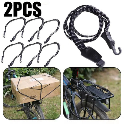 2PCSMotorbike Line Elastic Luggage Rope Load Carrier Strap Elastic Rubber Strap Buckle Rope with Hooks Bike Accessories