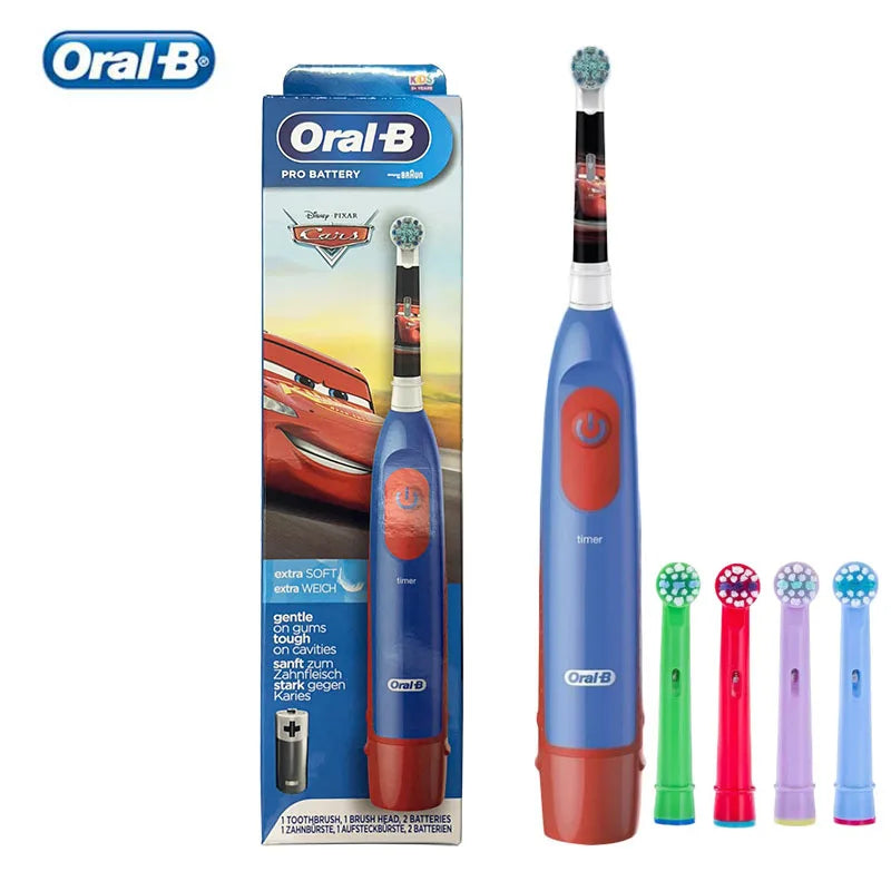 Oral B Electric Toothbrush Children Rotary Clean Soft Bristle 2 Min Timer Waterproof Teeth Brush with Replacement Brush Refill
