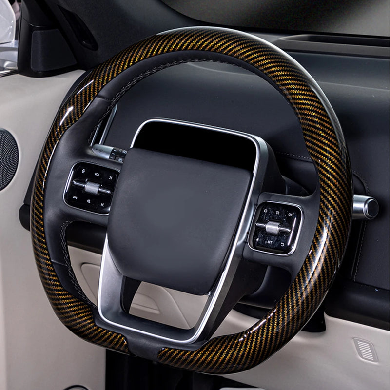 Steering Size 36-38cm Universal Non-slip D-shaped Round Breathable Car Steering Wheel Cover Protector Suitable Auto Accessories