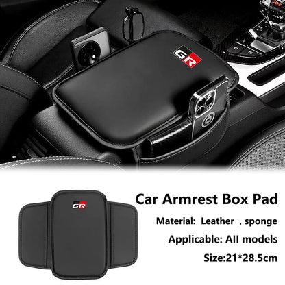 Car Center Console Protector Cover Universal Leather Car Armrest Box Cushion Pad for Toyota harrier GR Hilux Auto Accessories
