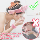 16 Pcs Face Wash Headband Wristband Hair Clips Ponytail Holders Set Soft Spa Bowknot Headband Hair Claw Clips Elastics Hair Tie