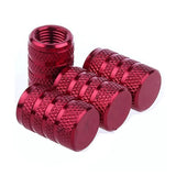 Dsycar 4pcs prata pneu de carro válvula hastes cap knurling estilo pneu tampa da válvula de alumínio haste da roda do pneu tampa da válvula de ar para nós schrader