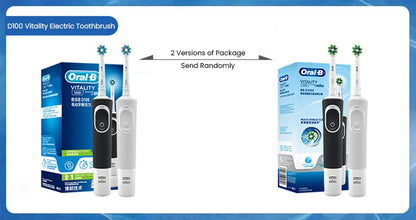 Cepillo de dientes eléctrico Oral B D100 2D Vitality, resistente al agua, con cargador inductivo y temporizador.