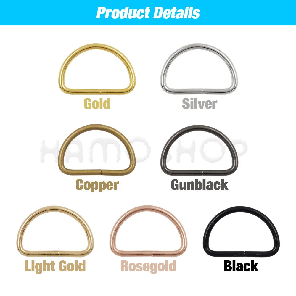 Hebilla ajustable de metal con anilla en D para correas de mochilas, bolsos, collares de gato y perros, accesorios de bricolaje, 20-1000 unidades