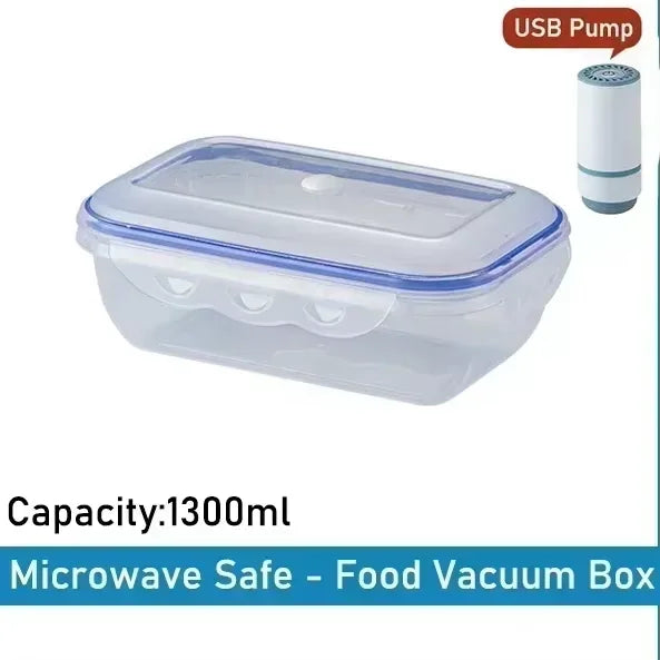 Vacuum Food Storage Box Transparent Storage Container Fridge Organizer Microwave Safe Fresh-Keeping Sealing Box Food Dispenser