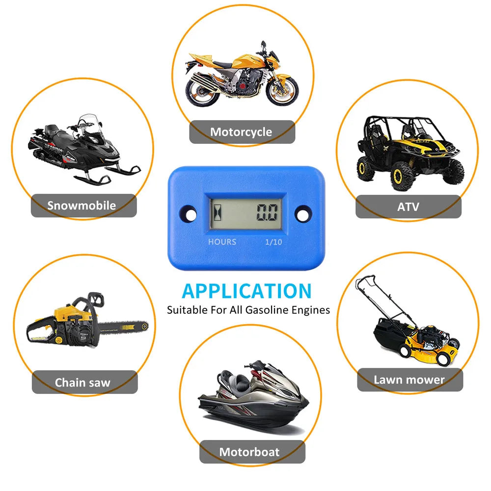 Digital Hour Meter LCD Counter For ATV Motorcycle Instruments Clocks Snowmobile Boat Generator Bike Car Accessories
