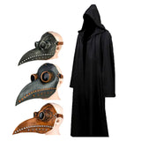 Capa de Halloween, máscara de médico de la peste, disfraz de Cosplay, Camisa larga de hechicero, bata negra con capucha, conjunto de disfraz de vacaciones para adultos y niños