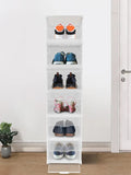 Zapatero apilable de 3/6 capas de plástico transparente, caja de almacenamiento para zapatillas, mueble Zapatero para sala de estar, organizador de zapatos