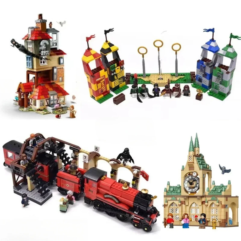 Hospital Wing Anime Book Train Building Block Magic Book Knight Bus Quidditch 12 Grimmauld Place Brick Toys for Gifts