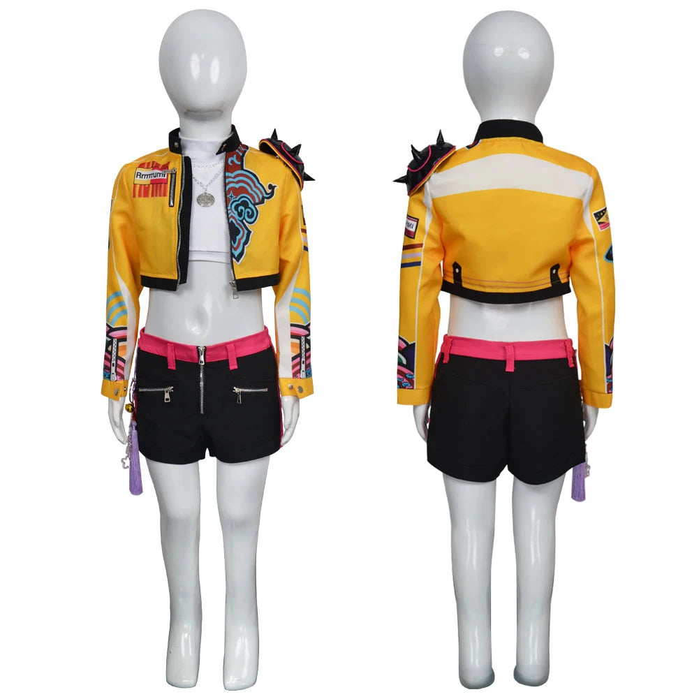 Fantasia KPop Rumi Zoey Cosplay Girls Stage Clothing Demon Hunter Disfraz Costume 6 to 14 Years Halloween Carnival Party Clothes