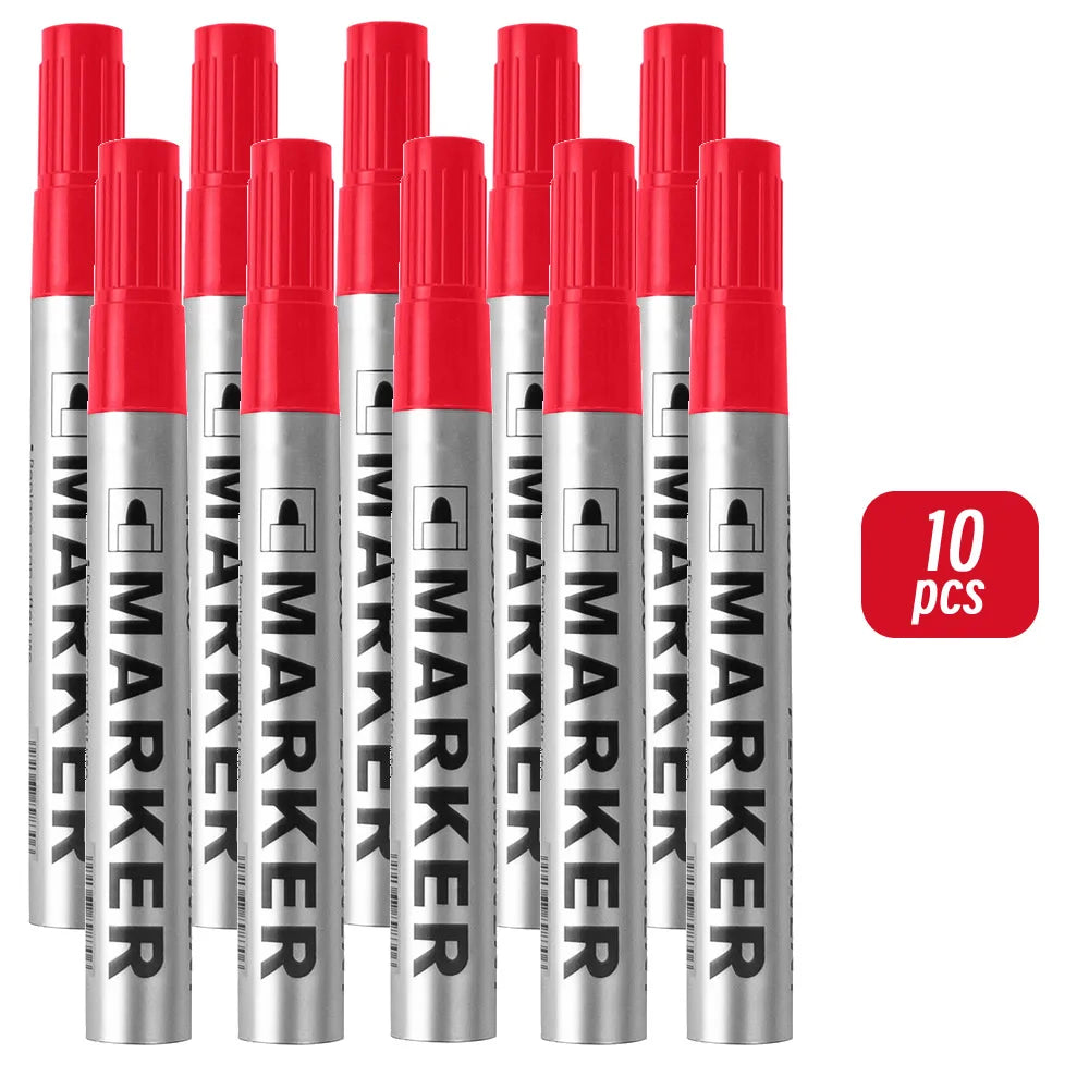 Permanent Paint Marker Pen Waterproof Black Pen for Tire Oily Markers Quick Drying Signature Pen Stationery Supplies
