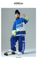 Boys Hip Hop Pullover Street Dance Cargo Pants Girls High Collar Sweatshirt Outfits Kids Jazz Sport Clothes Set Child Streetwear