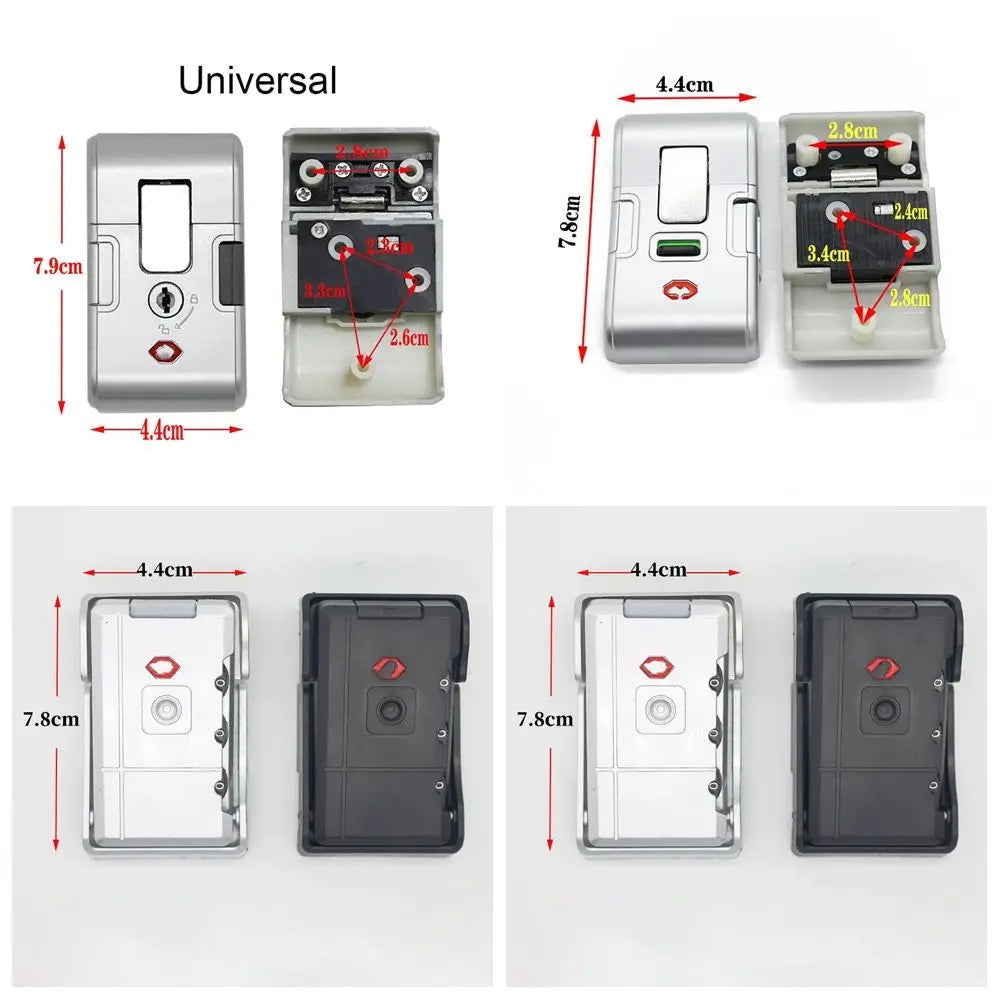 Portable Black Silver Luggage Password Lock Replacement Anti-Theft Suitcase Lock Buckle Security Tool Lock Catch Security Padlock