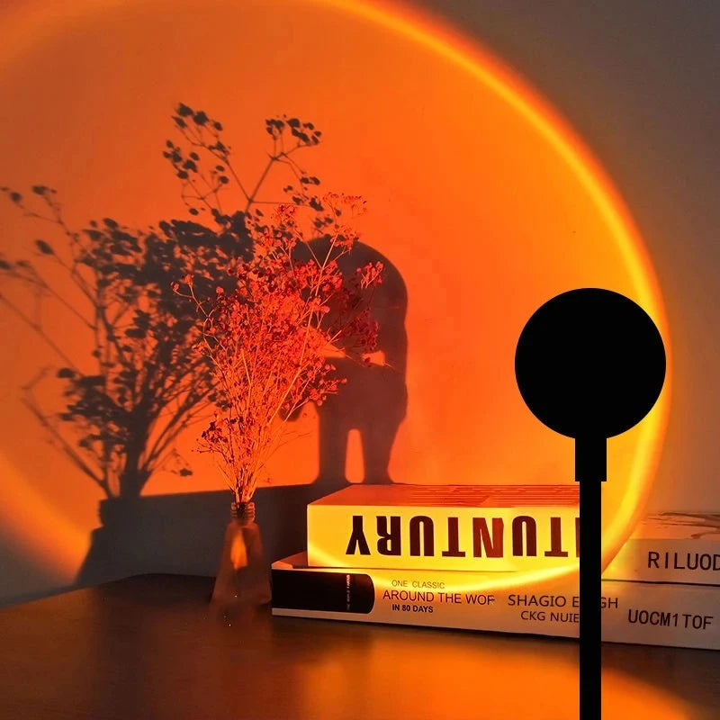 Proyector de lámpara de atardecer LED USB RnnTuu, luz nocturna portátil para decoración del hogar, luz de ambiente para sala de estar, fotografía de pared, luces de neón