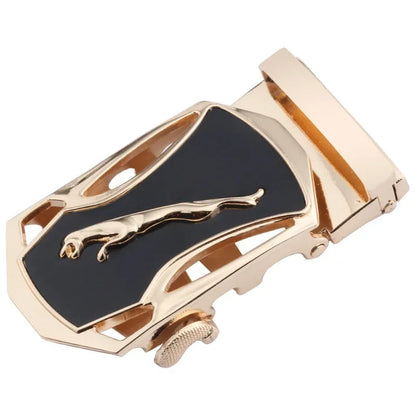 Men's Leather Belt Buckle Single Knot Casual Cross-border Style 4.0 Automatic Width 3.5cm
