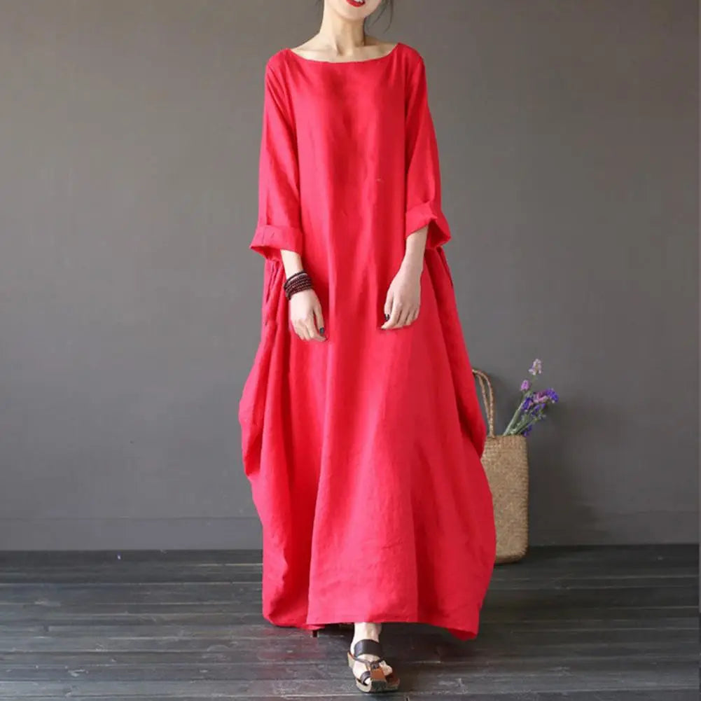 2023 Summer autumn Big Size Dresses Women 4xl 5xl Loose long vintage Dress Boho Shirt Dress Maxi Robe fashion Female