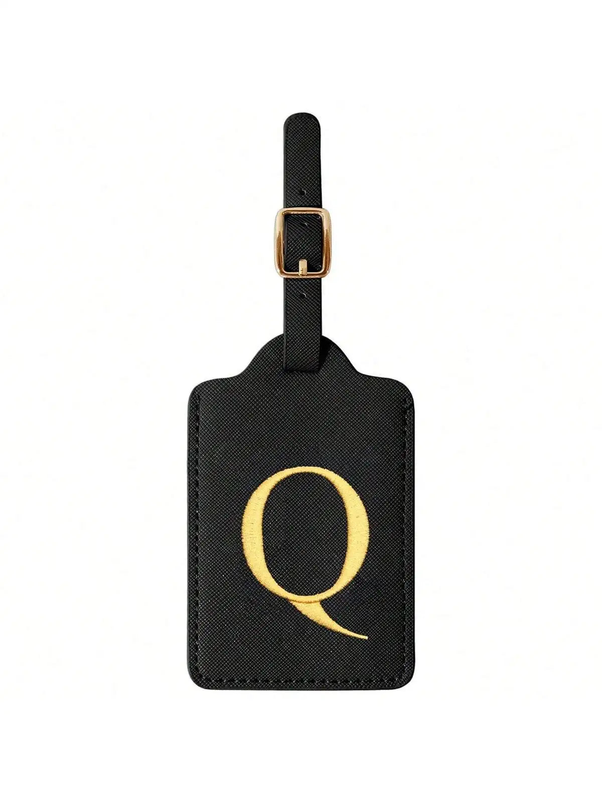 PU Leather Luggage Tag for Travel - Durable Suitcase ID Tag with Privacy Cover & Name Card Slot (A-Z) liu