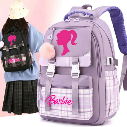 School Backpack Barbie the movie Child School Bags Girls Daypack Kids Adolescent Bags Kawaii Waterproof Large Capacity Backpack