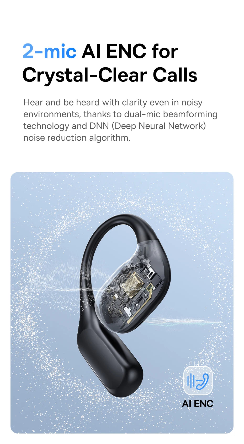 Baseus Eli 2i Fit Open-Ear Earphones True Wireless Bluetooth 6.0 Ear Hooks Headphones IPX5 Waterproof Sports Earbuds Bass Boost