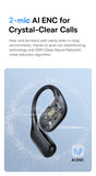 Baseus Eli 2i Fit Open-Ear Earphones True Wireless Bluetooth 6.0 Ear Hooks Headphones IPX5 Waterproof Sports Earbuds Bass Boost
