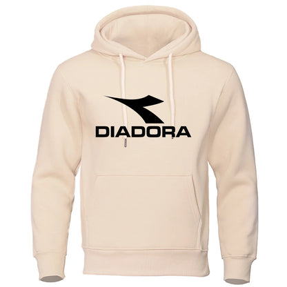 Diadora 2024 Trendy Fashion Casual Sportswear Comfortable Printed Loose Top Pullover Men's Hooded Sweatshirt Street Wear