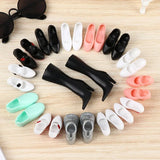 1Pair 1/3 1/6 Doll Shoes Fashion Female Doll Boots Plastic Doll Multistyles Long Knees Boots Fit Foot Length 2cm Dolls Shoes