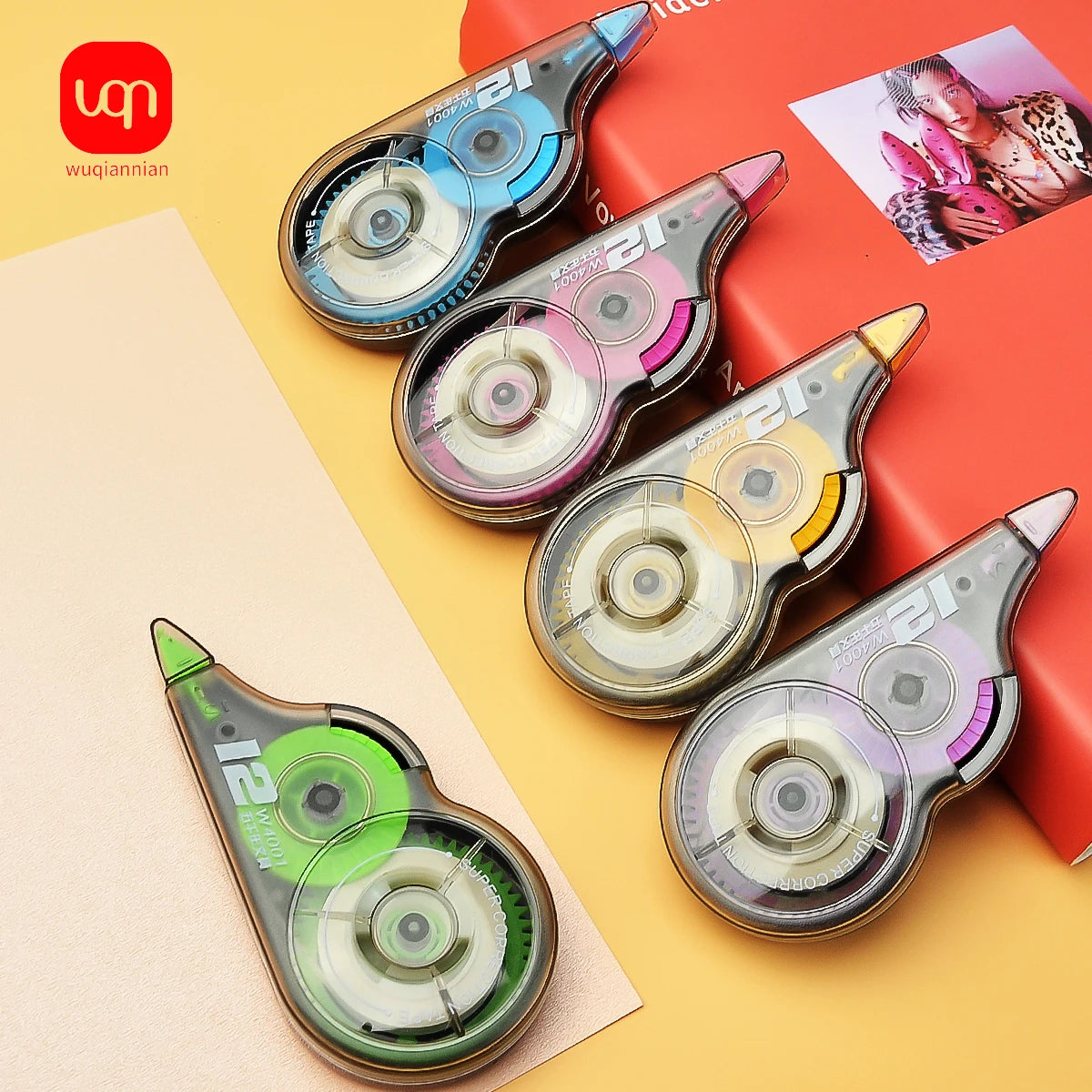 WQN-3/5/10PCS Portable Correction Tape Student Large Capacity 12m Length Cute White Office School Supplies Stationery