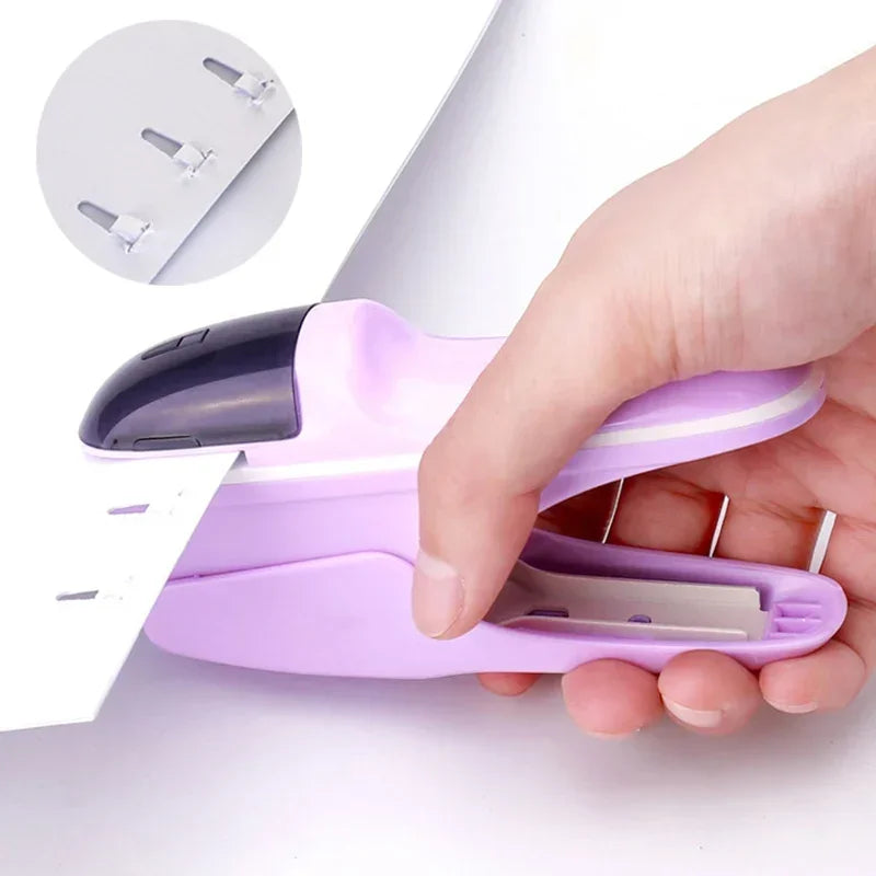 1PCDesktop Stapleless Stapler For Fixing Up To 8 Sheets For Home School Office Desktop Stapler Ticket Paper And Document Binding