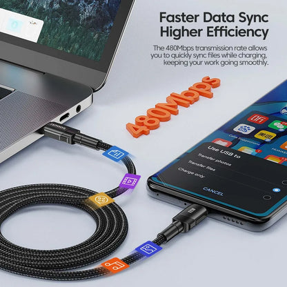 Cable Toocki de 100 W tipo C a USB C PD 3.0 de carga rápida 4.0 de tipo C a tipo C para iPhone 15, MacBook, Samsung y Xiaomi