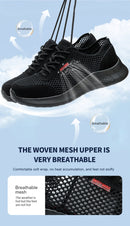 Breathable Men Work Shoes Summer Safety Shoes Lightweight Protective Sneakers Safety Steel Toe Shoes Men Puncture-Proof boots