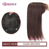 Aplique de cabelo Topper HUAYA volume e franja natural com 3 clipes cabelo liso sintético