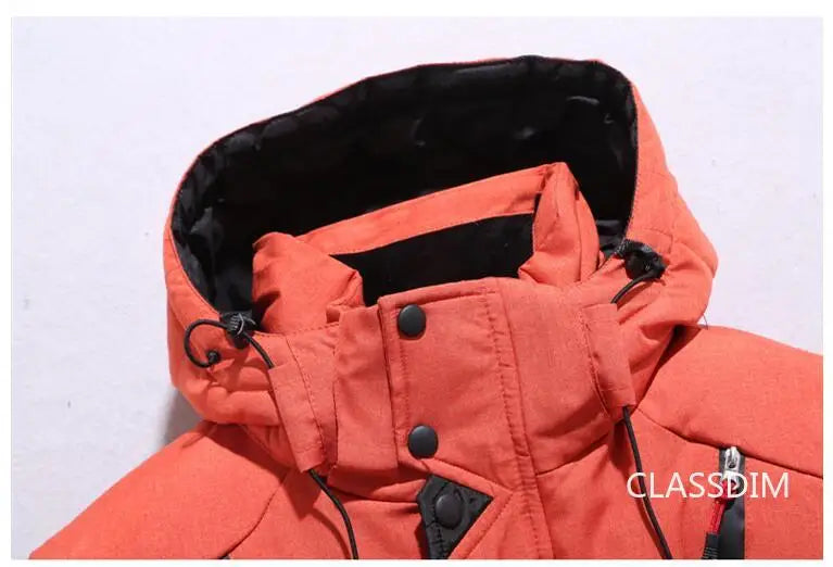 New Winter Men Hooded Casual  Puffer Jackets White Duck Down Coats High Quality Male Outdoor Windproof Warm Winter Parkas Size 5