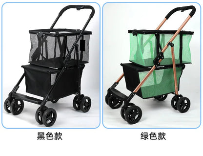 Supermarket Folding Multi-functional Travel Vehicle Can Be Separated Shopping Cart  Picnic Camping Portable Outdoor Pet Supplies