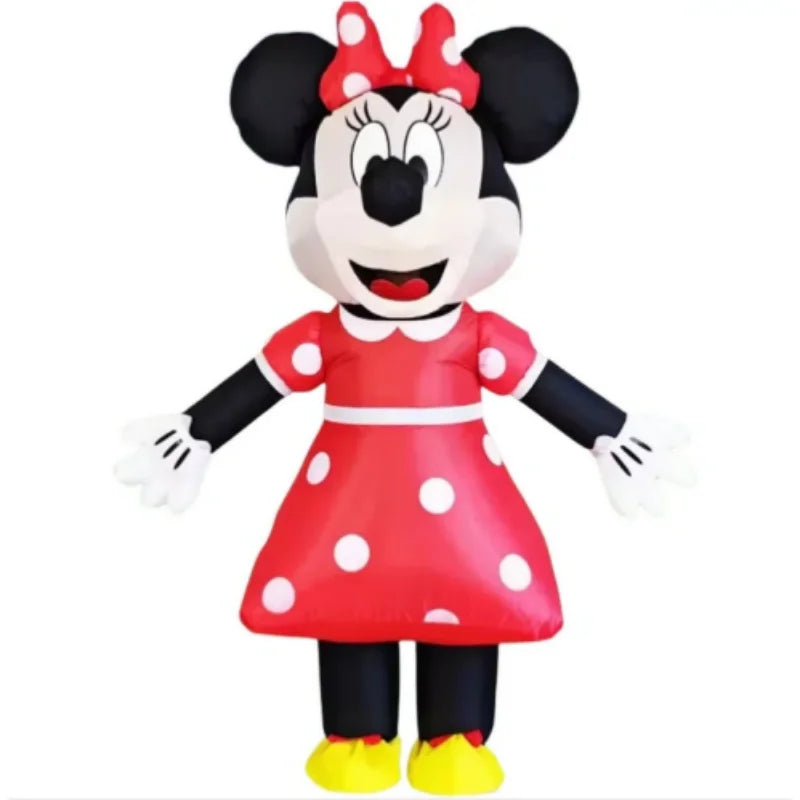 Disney Mickey Minnie Mouse Inflatable Costume Cosplay Anmine Blue Lilo & Stitch Role Play Blow Up Deluxe Halloween Carnival Prop