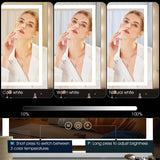 Makeup Mirror with LED Light Bar Dimmable Bluetooth USB Charging port Lighting Cosmetic Mirror for Bathroom Dressing table Wash