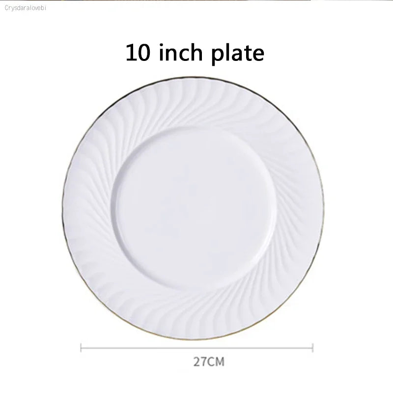 1pc Dish And Plates Bone china Dinner Set China Health Tableware White Ceramic Fruit tray  Soup plate Bowl Dish Gift Porcelain