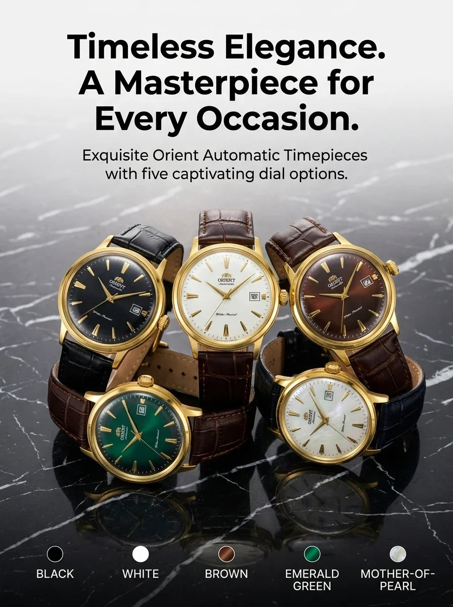 Relógio masculino automático vintage com pulseira de couro caixas dourada