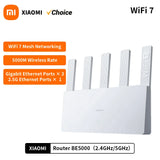 Nuevo enrutador Xiaomi BE5000 Wi-Fi 7 de 2,4/5 GHz, malla de doble frecuencia, puerto de red de alta velocidad de 2,5 G, amplificador de señal IPTV OFDMA Mi Home