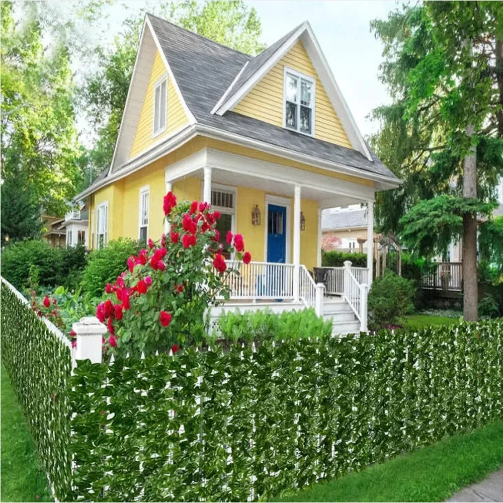 Artificial Ivy Hedge Green Leaf Fence Panels Faux Privacy Fence Screen for Home Outdoor Garden Balcony Decoration