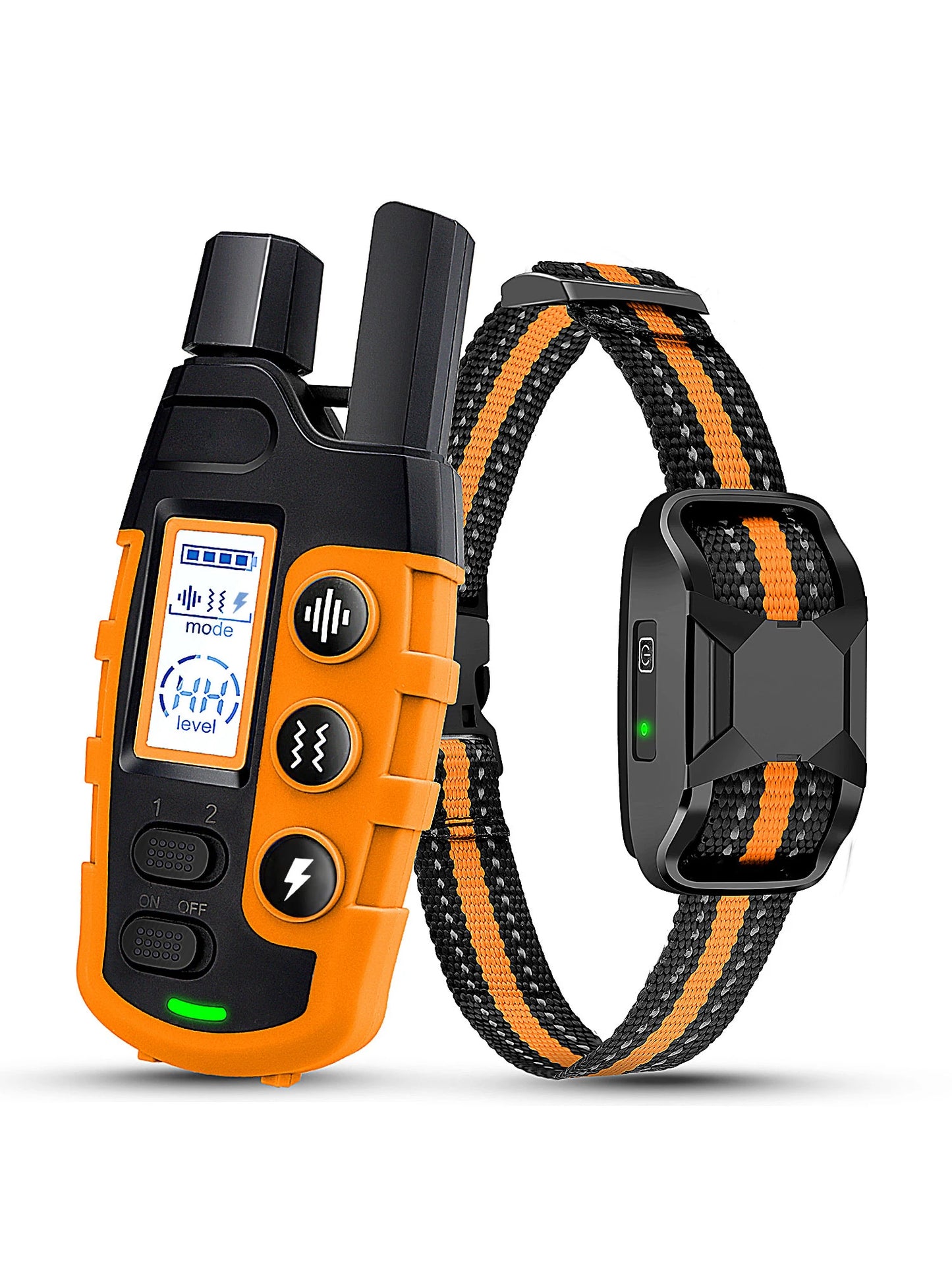 Collar de entrenamiento eléctrico para perros de 1000 m con control remoto, resistente al agua, para cachorros de 2,2 a 54 kg, con vibración y descarga eléctrica.