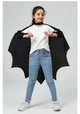 Deluxe Halloween Bat Cape Black Hairpin Mask Cape Costumes Carnival Party Children Unisex Cosplay Decorative Props