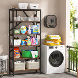 Tribesigns Bookshelf Storage Rack Standing Shelf 5 Tier Industrial Sturdy Bookshelf with Iron Pipe Frame