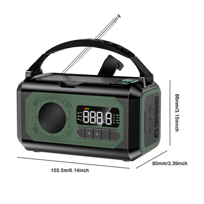 Radio multifunción solar de 12000 mAh con manivela, radio meteorológica de emergencia, lámpara de lectura, banco de energía, alarma SOS para acampar, senderismo, tiendas de campaña