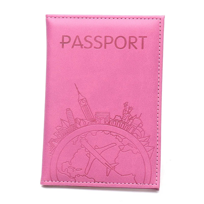 Global Flight Printed Passport Holder Leather Passport Covers Lightweight Airplane Passport Case Id Holder Plane Ticket Holder