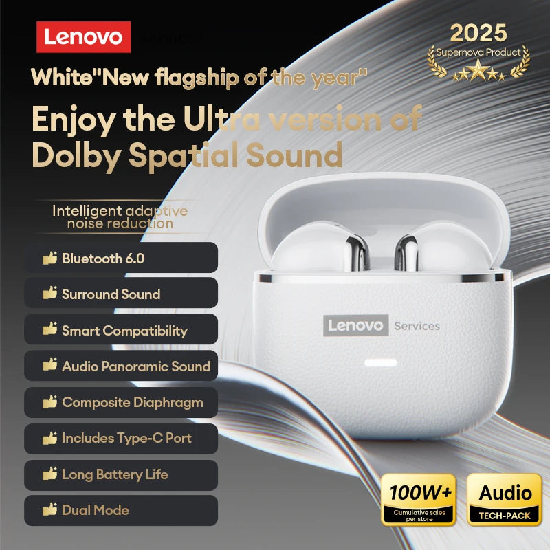 Original Lenovo LE230 New Bluetooth Earphones Wireless Headset TWS Touch Control Earbuds Hifi Headphone Waterproof Mic Earbuds