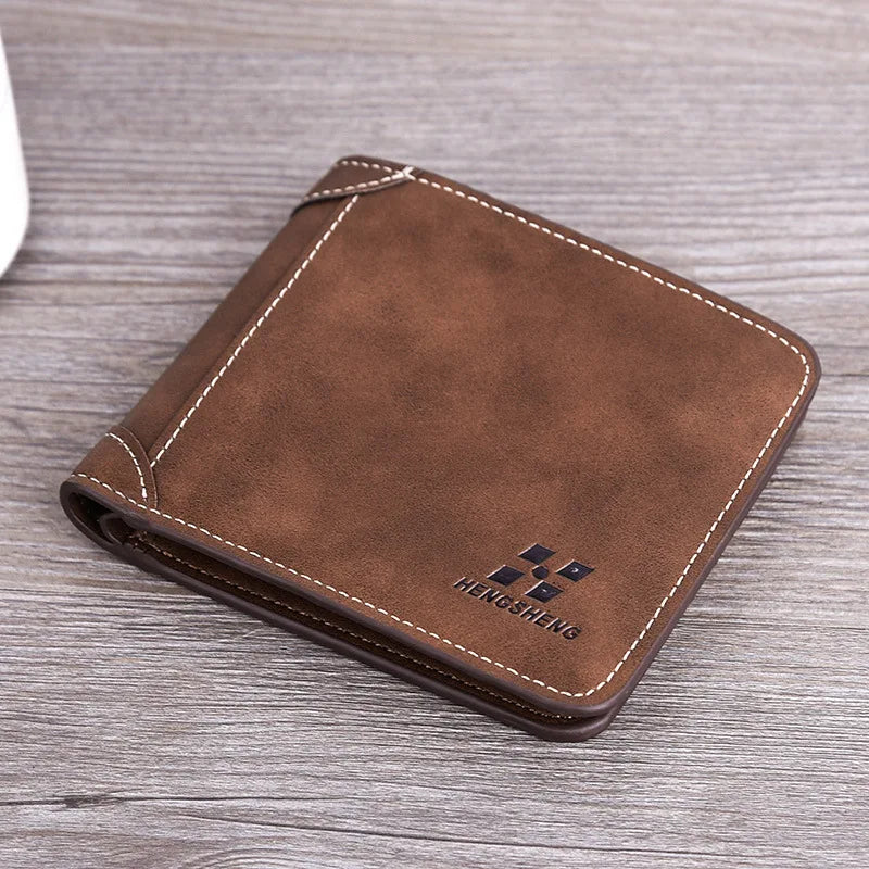 Men's Wallet Leather Billfold Slim Hipster Cowhide Credit Card/ID Holders Inserts Coin Purses Luxury Business Foldable Wallet
